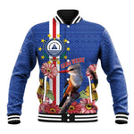 Personalised Cabo Verde Baseball Jacket Grey-Headed Kingfisher Mix Gerbera Daisy