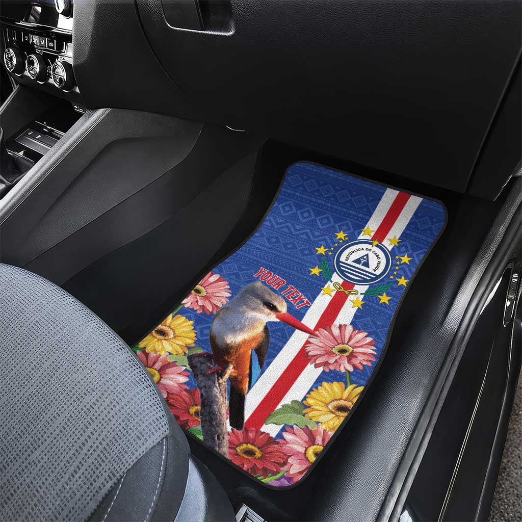 Personalised Cabo Verde Car Mats Grey-Headed Kingfisher Mix Gerbera Daisy