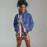 Personalised Cabo Verde Hoodie Dress Grey-Headed Kingfisher Mix Gerbera Daisy