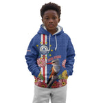 Personalised Cabo Verde Kid Hoodie Grey-Headed Kingfisher Mix Gerbera Daisy