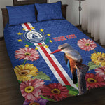 Personalised Cabo Verde Quilt Bed Set Grey-Headed Kingfisher Mix Gerbera Daisy