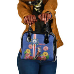 Personalised Cabo Verde Shoulder Handbag Grey-Headed Kingfisher Mix Gerbera Daisy