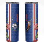 Personalised Cabo Verde Skinny Tumbler Grey-Headed Kingfisher Mix Gerbera Daisy