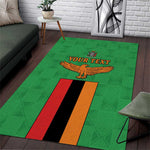 Personalised Afro Zambia Area Rug Flag Style Mix Kente Pattern