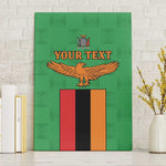 Personalised Afro Zambia Canvas Wall Art Flag Style Mix Kente Pattern