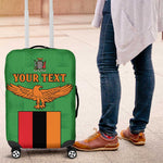 Personalised Afro Zambia Luggage Cover Flag Style Mix Kente Pattern