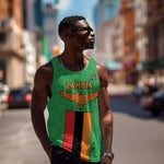 Personalised Afro Zambia Men Tank Top Flag Style Mix Kente Pattern
