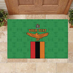 Personalised Afro Zambia Rubber Doormat Flag Style Mix Kente Pattern
