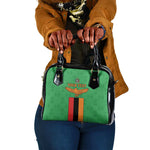 Personalised Afro Zambia Shoulder Handbag Flag Style Mix Kente Pattern