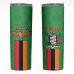 Personalised Afro Zambia Skinny Tumbler Flag Style Mix Kente Pattern