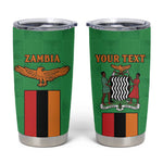 Personalised Afro Zambia Tumbler Cup Flag Style Mix Kente Pattern