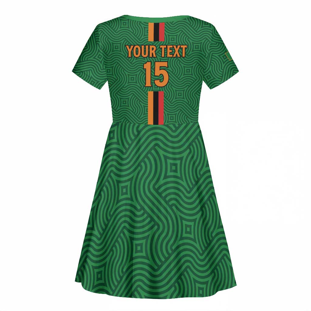 Custom Zambia Football Kid Short Sleeve Dress Go Chipolopolo