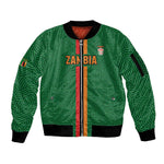 Custom Zambia Football Sleeve Zip Bomber Jacket Go Chipolopolo