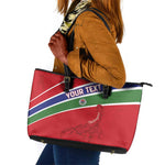 Custom Gambia Football Leather Tote Bag Scorpions Never Die