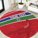 Custom Gambia Football Round Carpet Scorpions Never Die