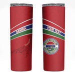 Custom Gambia Football Skinny Tumbler Scorpions Never Die