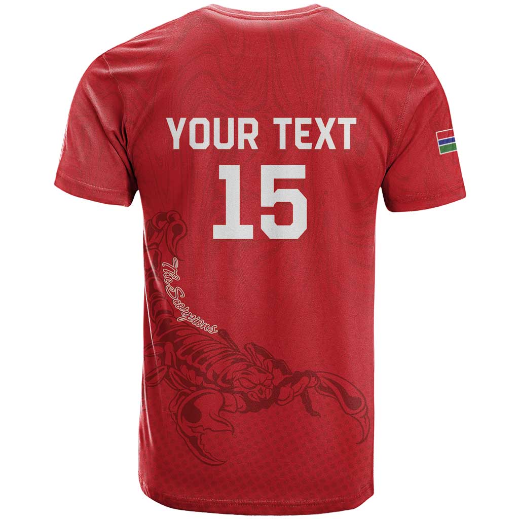 Custom Gambia Football T shirt Scorpions Never Die