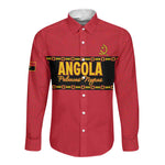 Custom Angola Football Long Sleeve Button Shirt Viva Palancas Negras