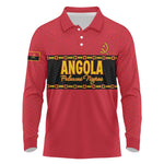 Custom Angola Football Long Sleeve Polo Shirt Viva Palancas Negras