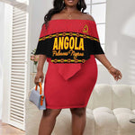 Custom Angola Football Off Shoulder Short Dress Viva Palancas Negras