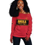 Custom Angola Football Off Shoulder Sweater Viva Palancas Negras