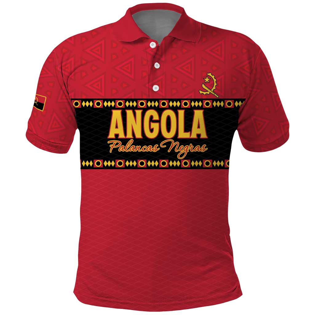 Custom Angola Football Polo Shirt Viva Palancas Negras