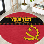 Custom Angola Football Round Carpet Viva Palancas Negras