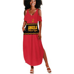 Custom Angola Football Summer Maxi Dress Viva Palancas Negras
