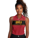 Custom Angola Football Women Sleeveless Polo Shirt Viva Palancas Negras