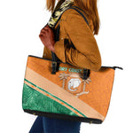 Ivory Coast Rugby Custom Leather Tote Bag Allez Les Elephants