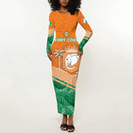 Ivory Coast Rugby Custom Long Sleeve Bodycon Dress Allez Les Elephants LT15