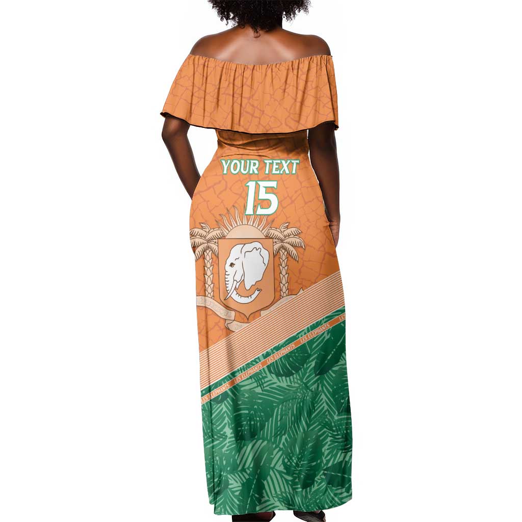 Ivory Coast Rugby Custom Off Shoulder Maxi Dress Allez Les Elephants