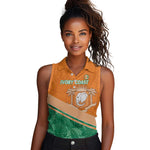 Ivory Coast Rugby Custom Women Sleeveless Polo Shirt Allez Les Elephants