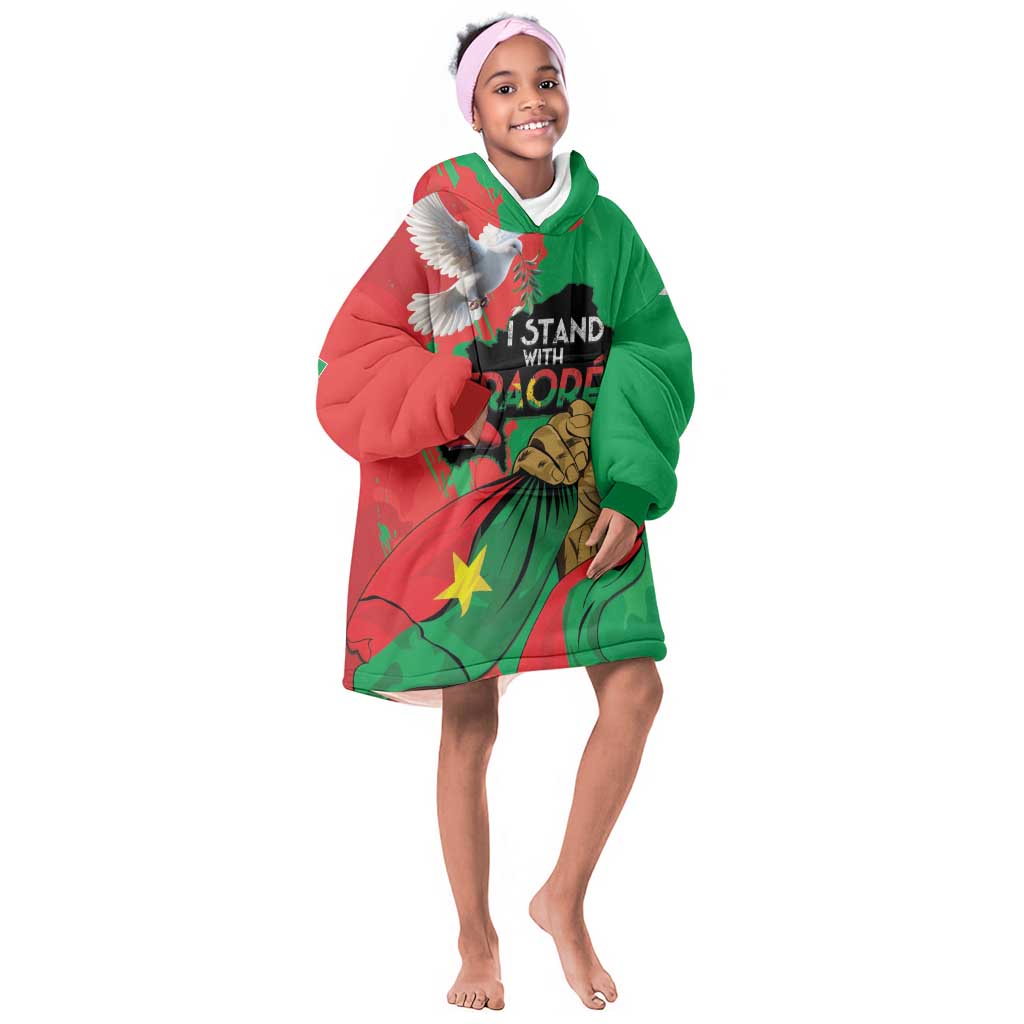 Burkina Faso I Stand With Traore Kid Wearable Blanket Hoodie