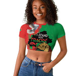 Burkina Faso I Stand With Traore Raglan Cropped T shirt