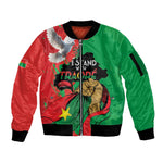 Burkina Faso I Stand With Traore Sleeve Zip Bomber Jacket