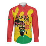 Hands Off Traore Burkina Faso Africa Long Sleeve Button Shirt Military Pattern