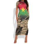 Bravo Caption Traore! Viva Burkina Faso Nation! Short Sleeve Bodycon Dress LT15