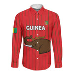 Guinea Football Custom Long Sleeve Button Shirt Allez Syli National - African Pride