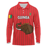 Guinea Football Custom Long Sleeve Polo Shirt Allez Syli National - African Pride