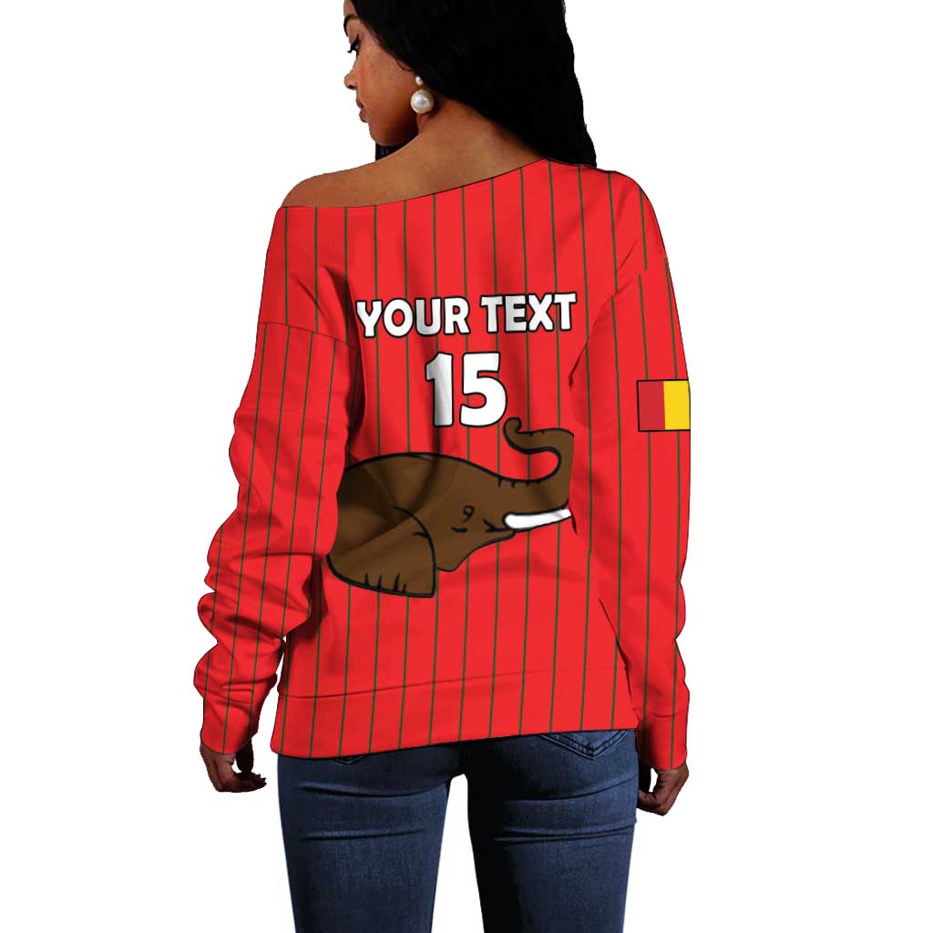 Guinea Football Custom Off Shoulder Sweater Allez Syli National - African Pride