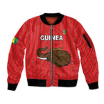 Guinea Football Custom Sleeve Zip Bomber Jacket Allez Syli National - African Pride