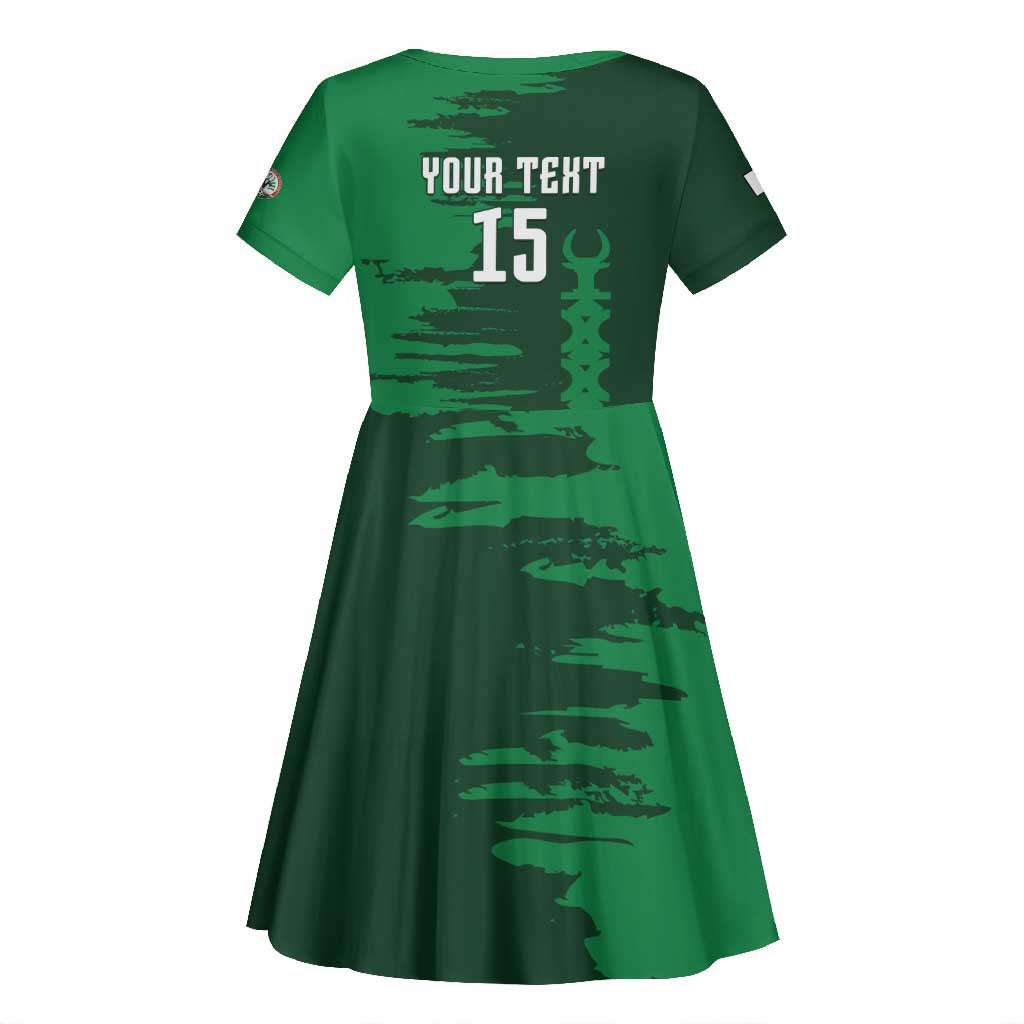 Madagascar Football Custom Kid Short Sleeve Dress Go Champions - African Pride