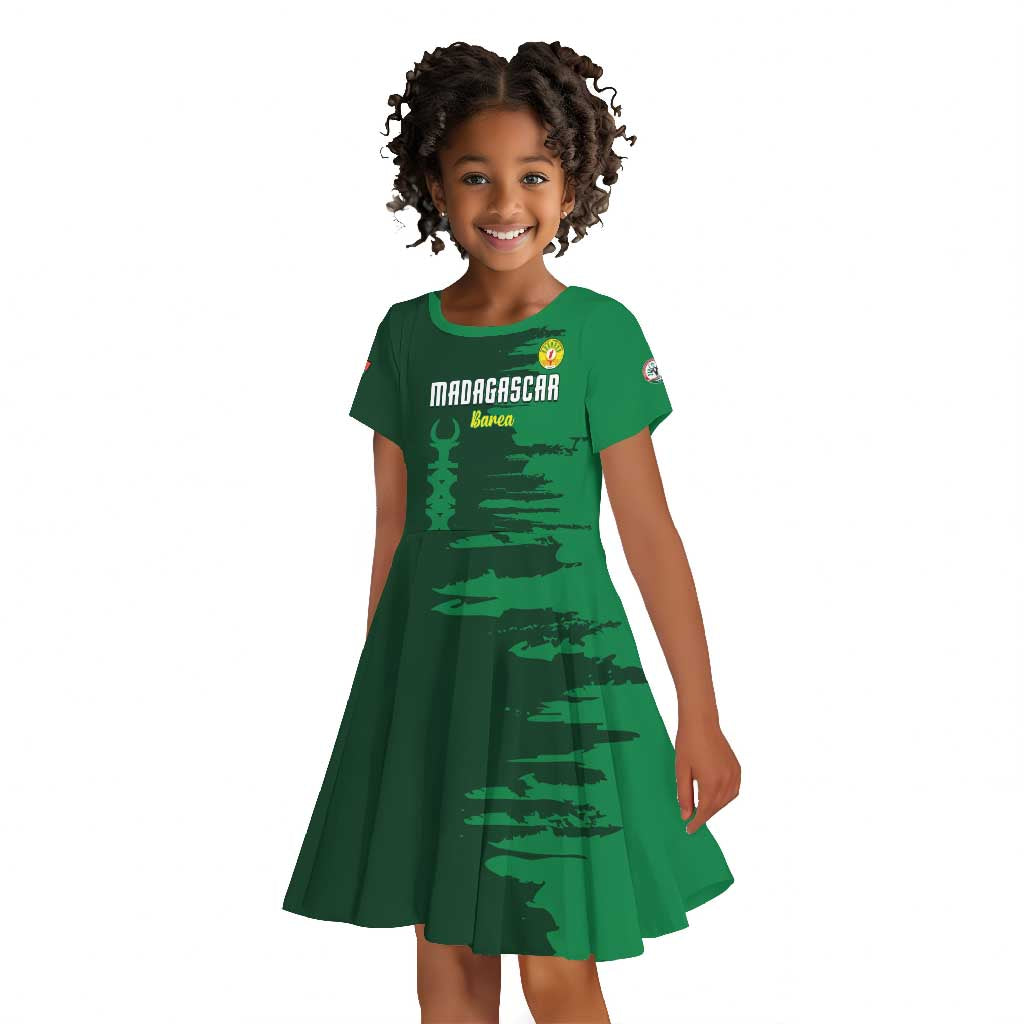 Madagascar Football Custom Kid Short Sleeve Dress Go Champions - African Pride