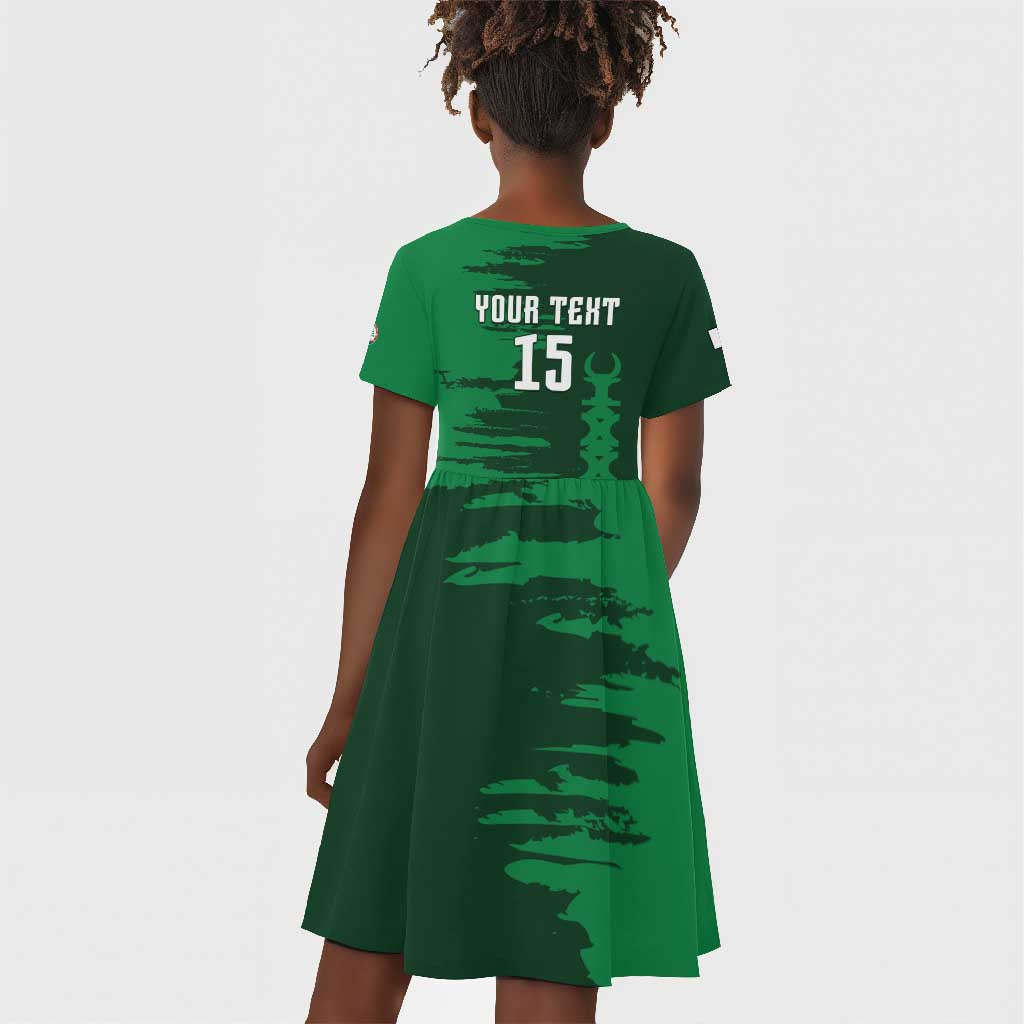 Madagascar Football Custom Kid Short Sleeve Dress Go Champions - African Pride