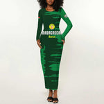 Madagascar Football Custom Long Sleeve Bodycon Dress Go Champions - African Pride