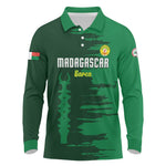 Madagascar Football Custom Long Sleeve Polo Shirt Go Champions - African Pride