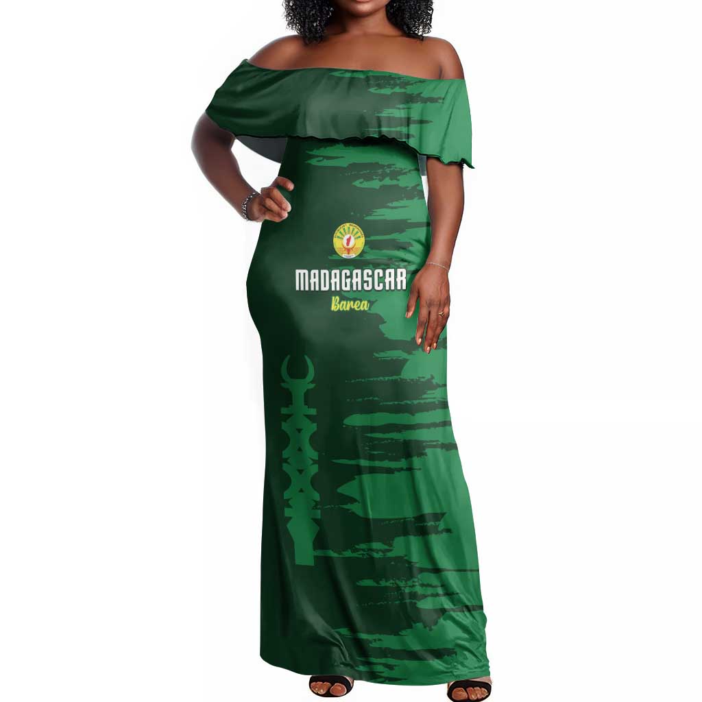 Madagascar Football Custom Off Shoulder Maxi Dress Go Champions - African Pride