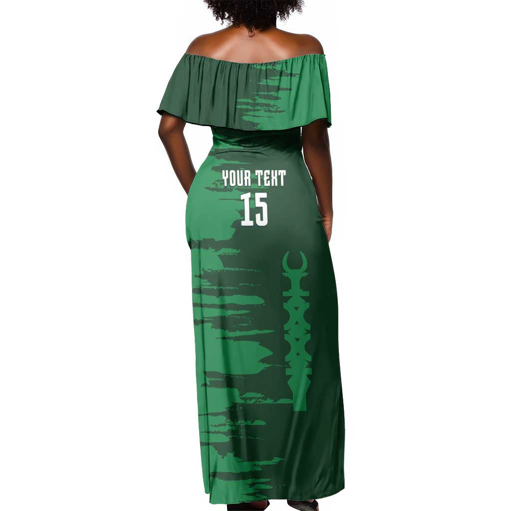 Madagascar Football Custom Off Shoulder Maxi Dress Go Champions - African Pride