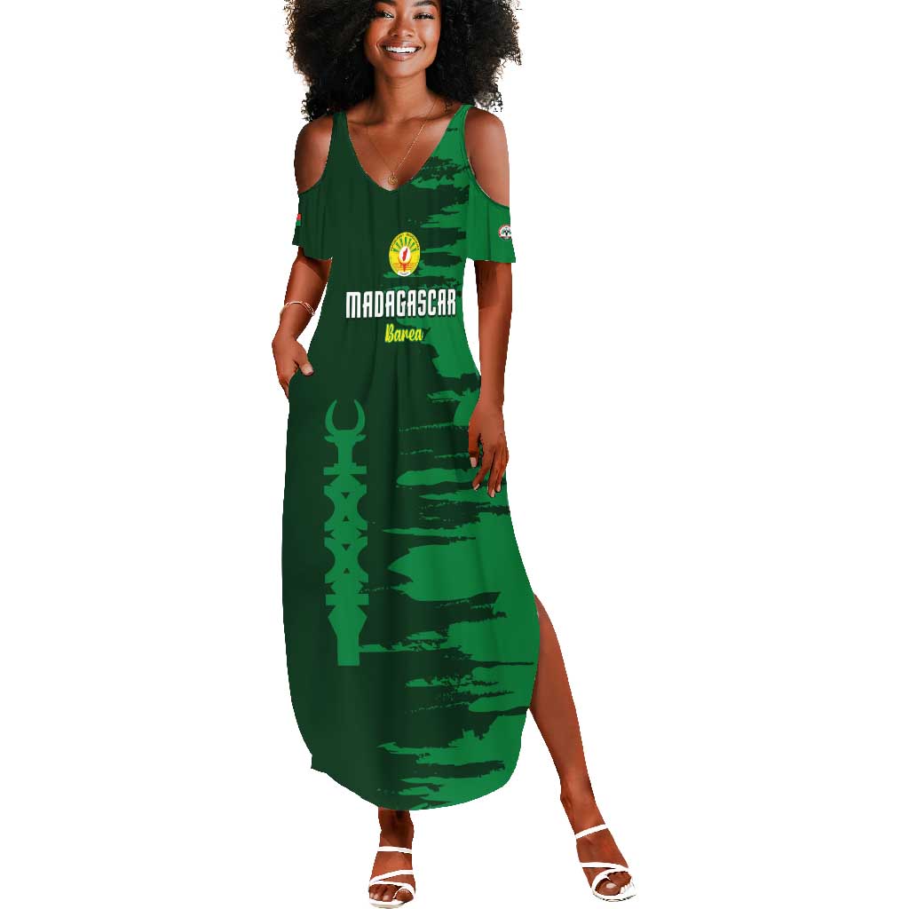 Madagascar Football Custom Summer Maxi Dress Go Champions - African Pride